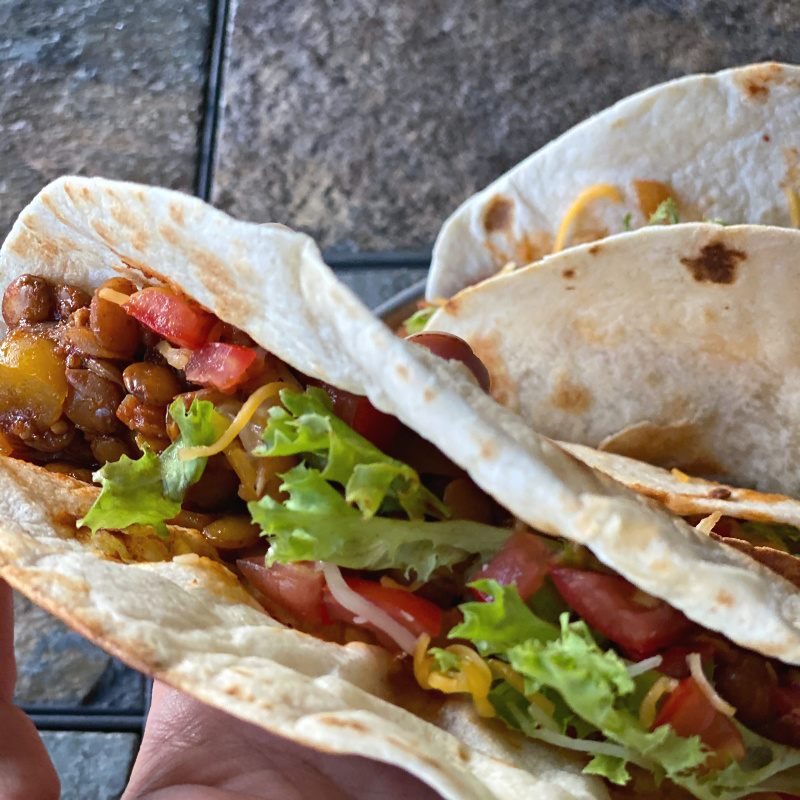 vegetarian chipotle lentil tacos