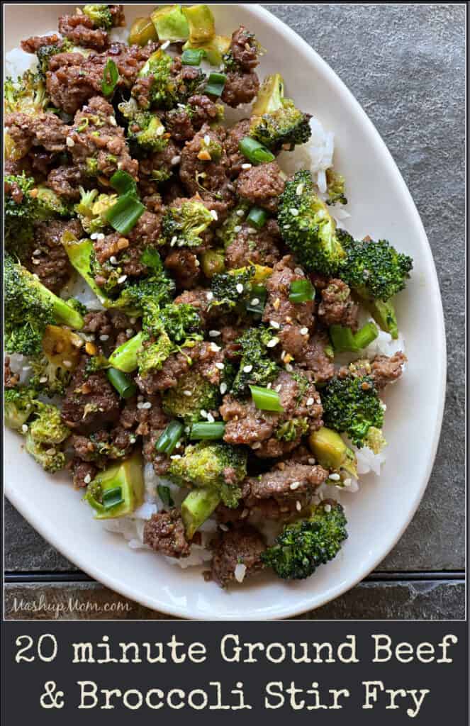A 20 minute ground beef & broccoli stir fry weeknight dinner