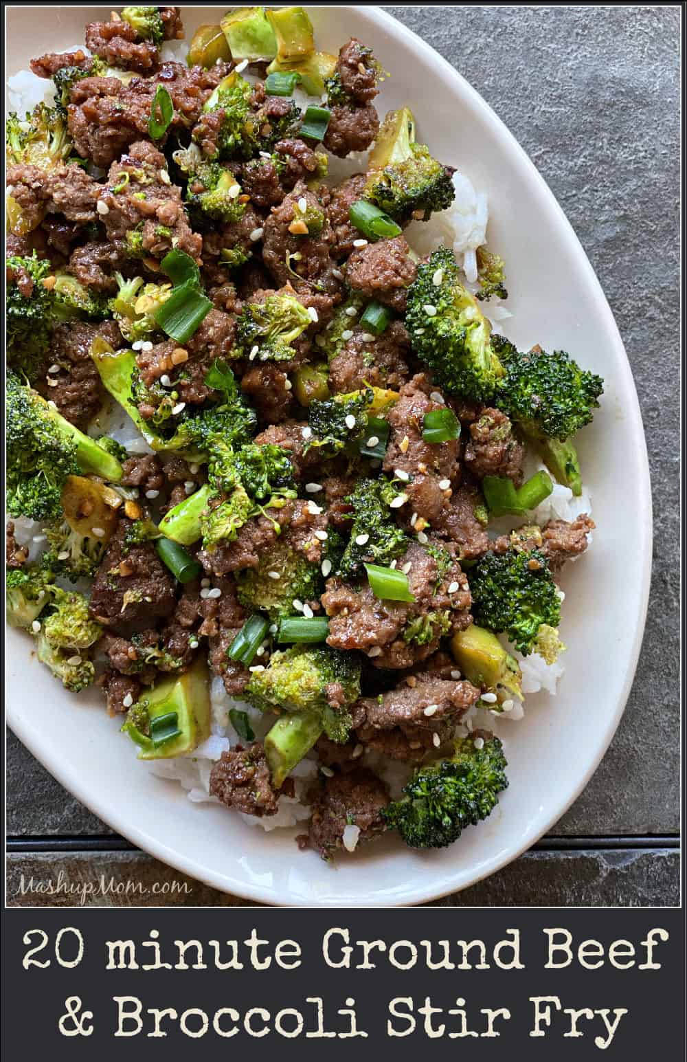 20 minute Ground Beef & Broccoli Stir Fry
