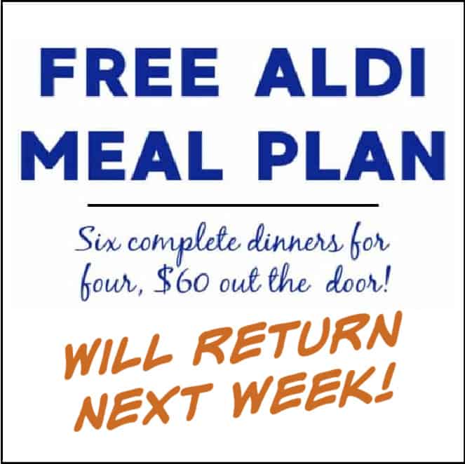 aldi meal plan will return next week