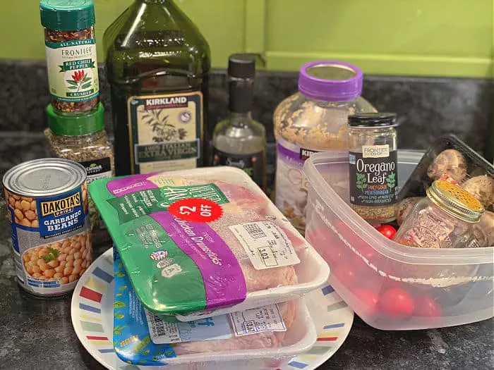 ingredients for chicken drumsticks with chickpeas