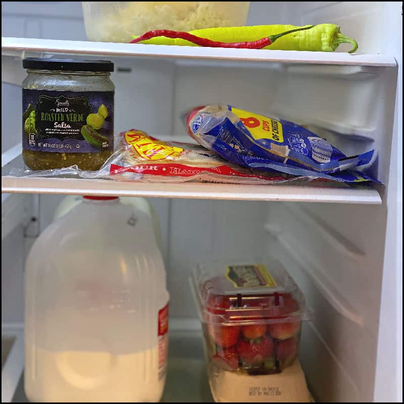 fridge is bare before moving