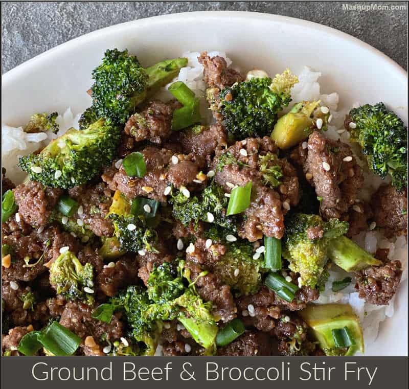 a 20 minute ground beef & broccoli stir fry weeknight dinner