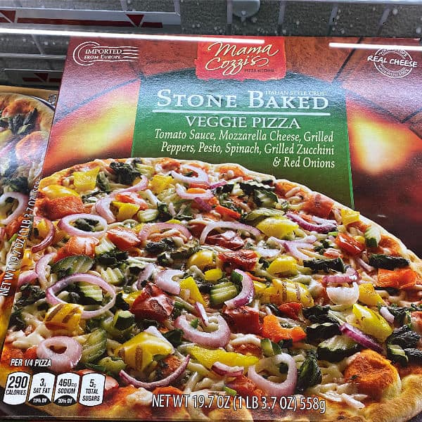 stone baked veggie pizza at aldi