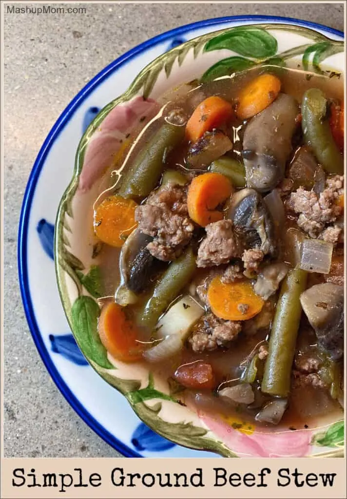 Savory comfort food: Simple ground beef stew uses affordable hamburger meat!