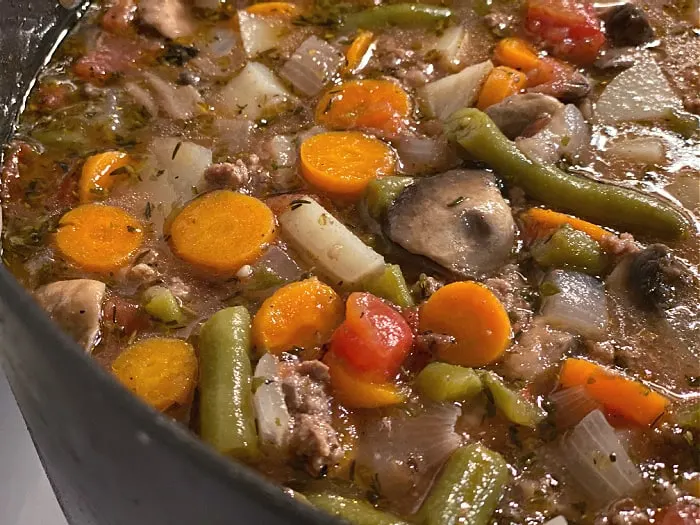 pot of hearty beef stew