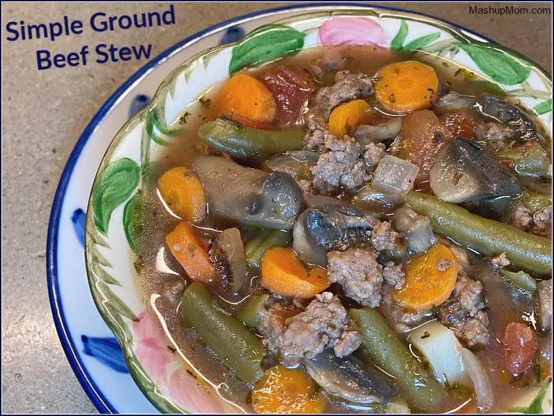 Simple ground beef stew: Comfort food for a cool fall day, using affordable hamburger meat!