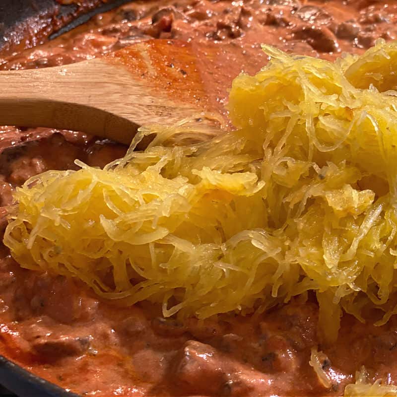 stir spaghetti squash into the pasta