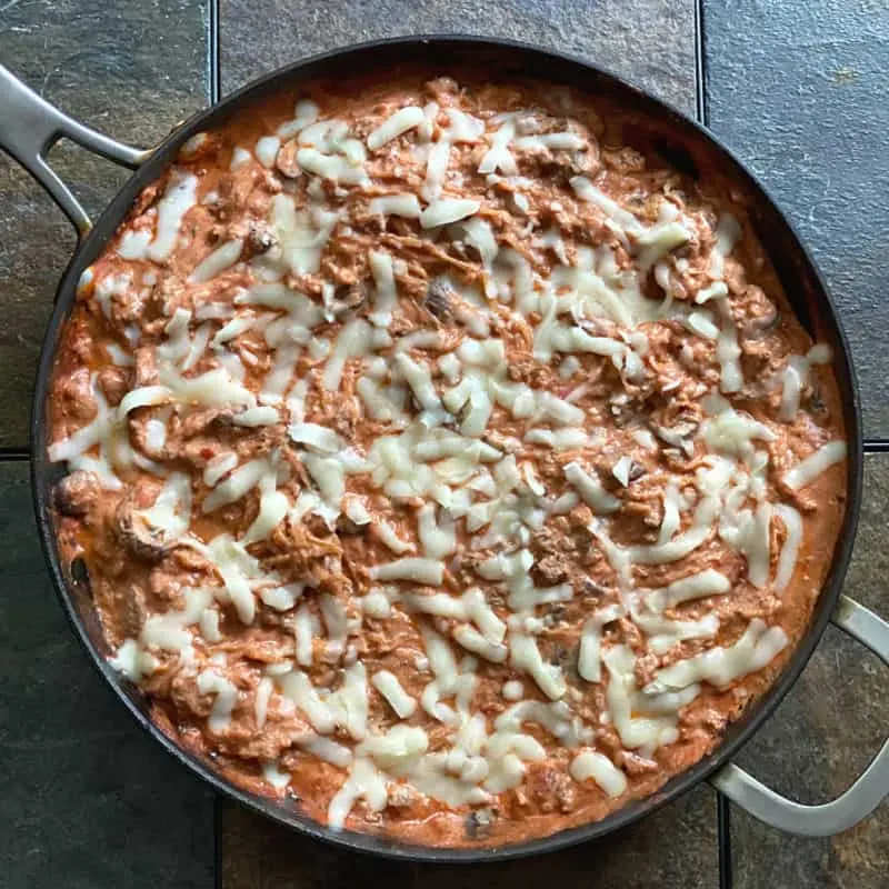 spaghetti squash cheesy pasta alternative skillet