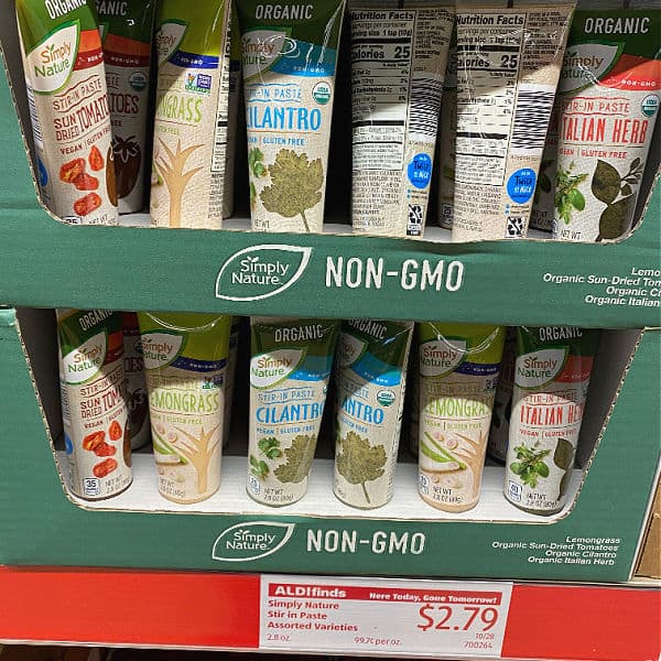 stir-in seasoning pastes at ALDI