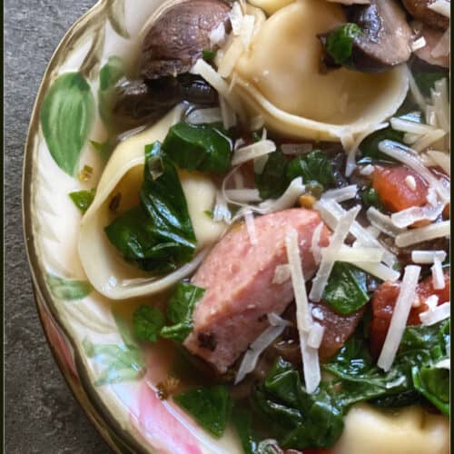 30 Minute Kielbasa Tortellini Soup