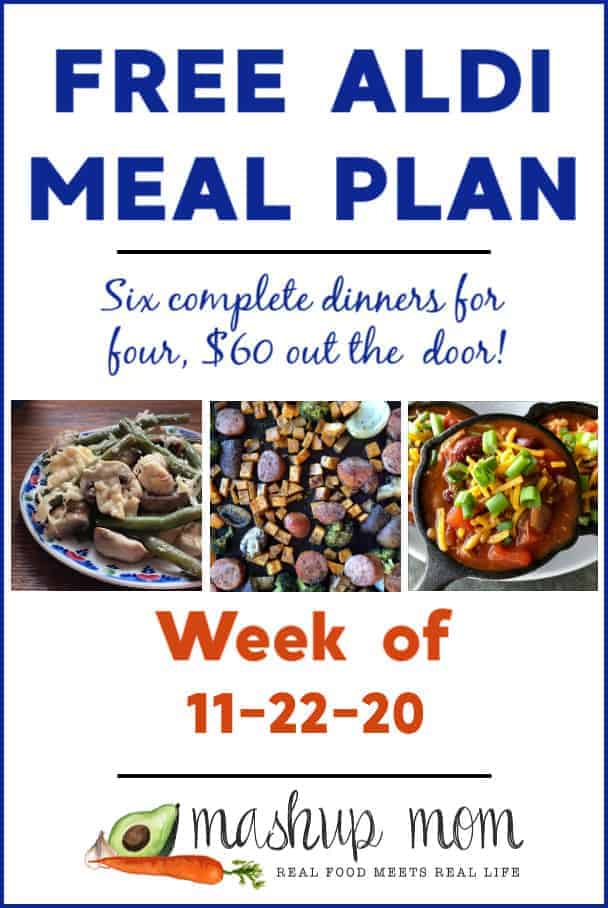 Free ALDI Meal Plan week of 11/22/20: Six dinners for four, $60!