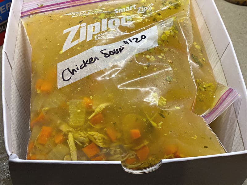 freeze bags of chicken soup