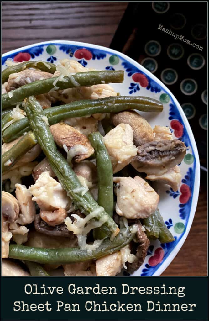 This sheet pan chicken dinner with Olive Garden dressing uses just five ingredients!