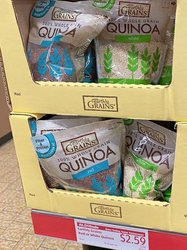 quinoa at aldi on the shelf