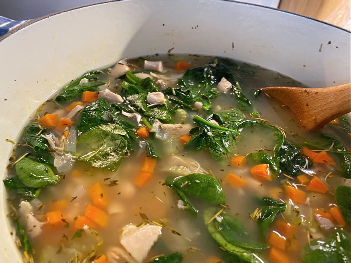 stir spinach into the soup