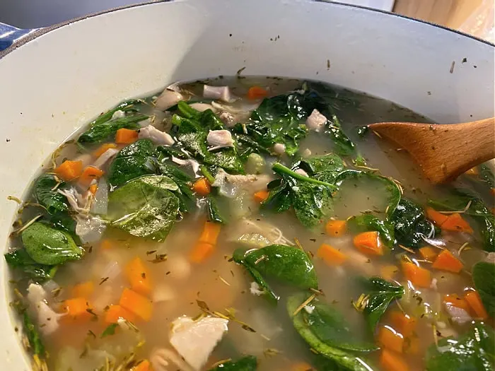 stir spinach into the soup