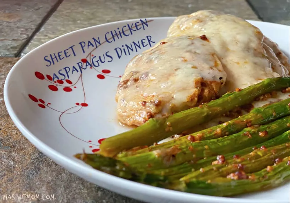 sheet pan chicken & asparagus dinner in this week's meal plan