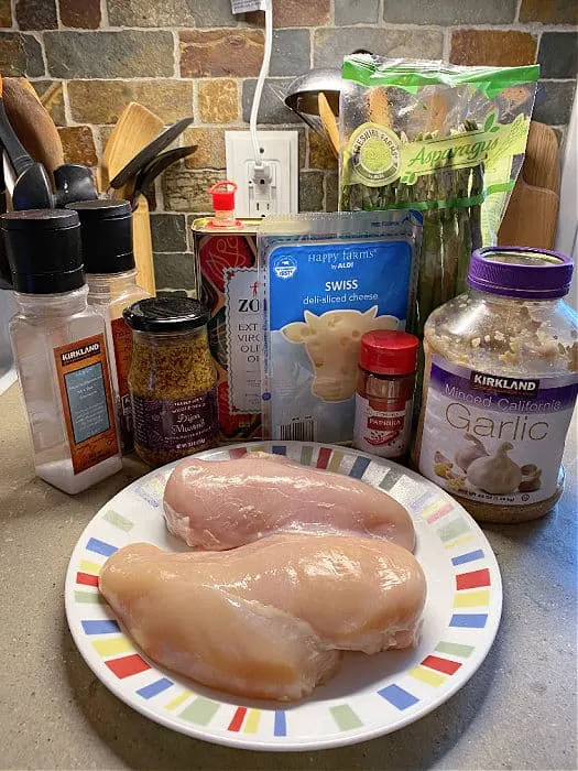 swiss cheese mustard chicken & asparagus ingredients