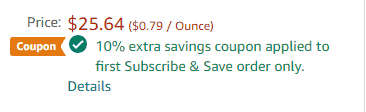 savings on the first subscribe and save order