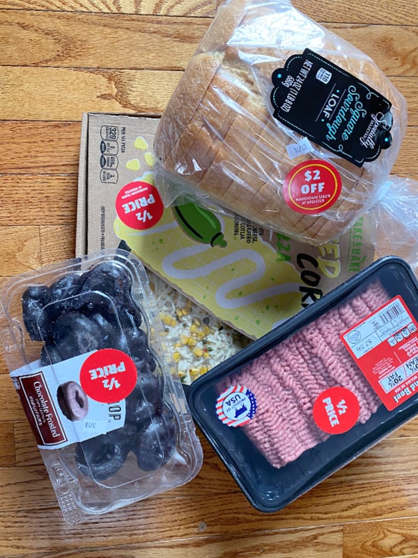 aldi clearance haul -- meat pizza donuts and more