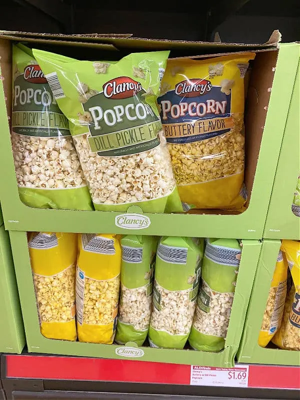 dill pickle popcorn at ALDI