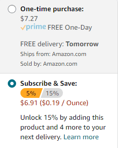 subscribe & save up to 15% off on amazon