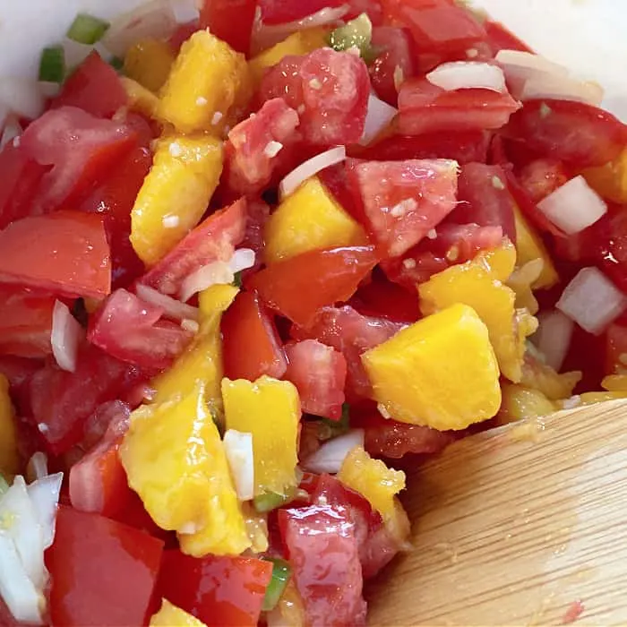 mango-tomato salsa