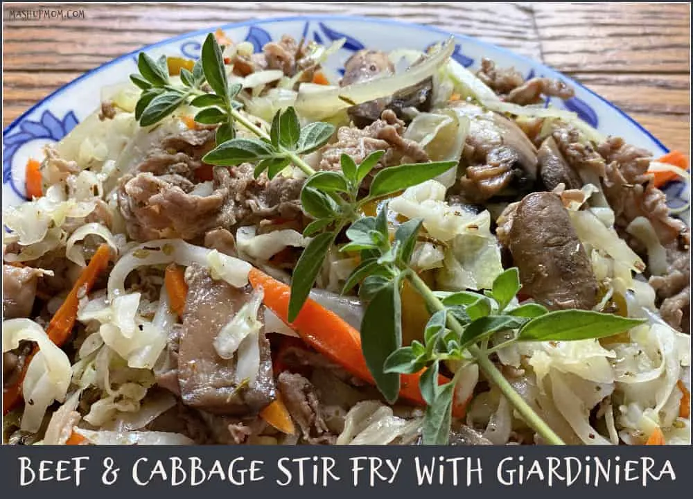 beef & cabbage stir fry with giardiniera