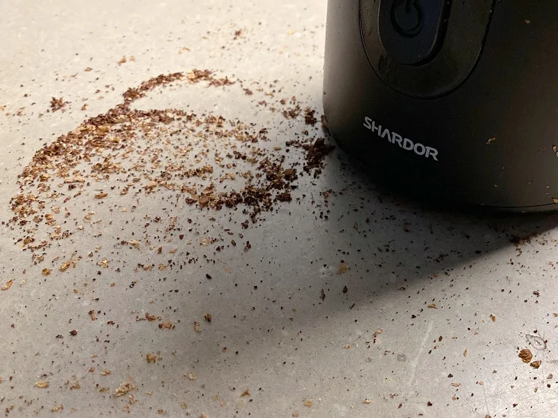 ground coffee on the counter