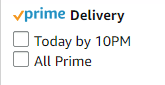 check prime delivery to filter