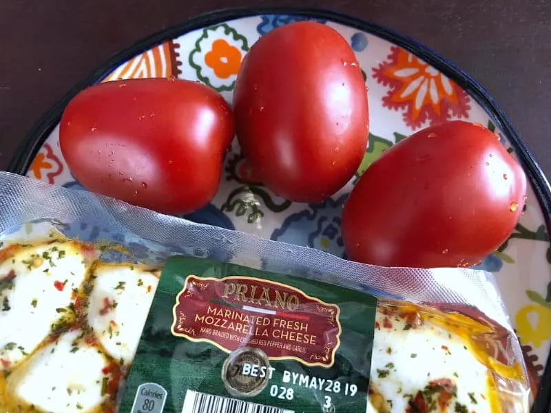 tomatoes and braided mozzarella