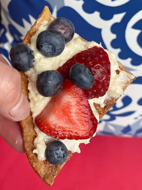 cheesecake chip topped with berries