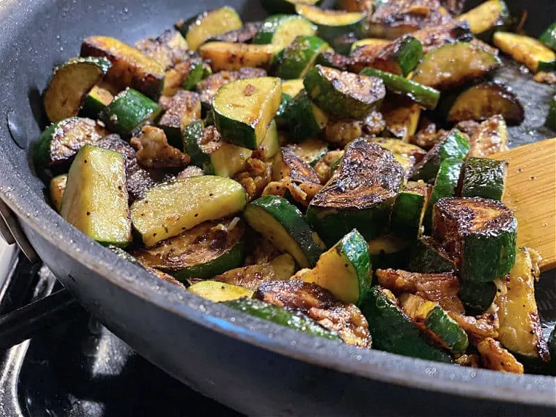 browned zucchini with parmesan