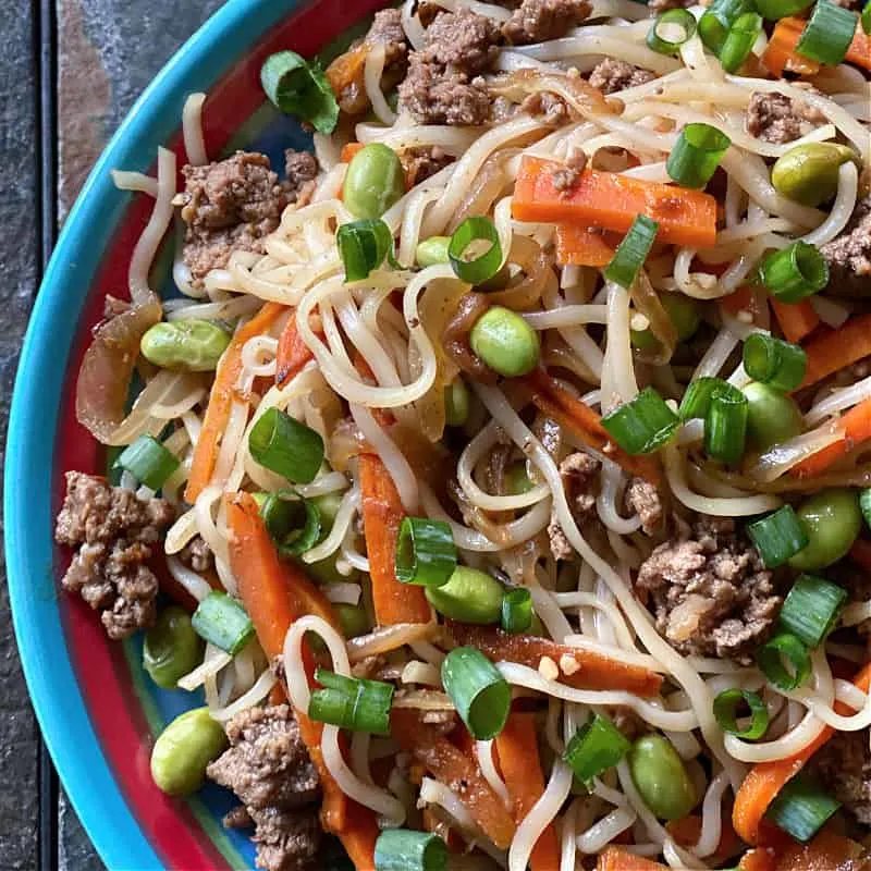 ground beef noodle stir fry