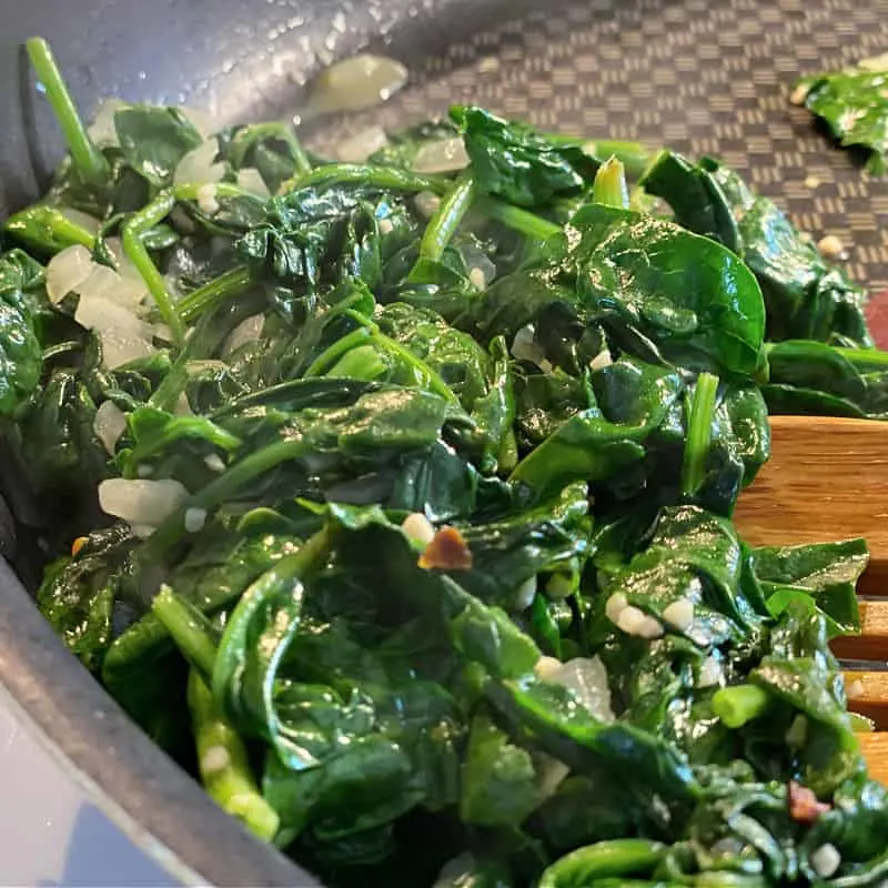 dark green sauteed spinach