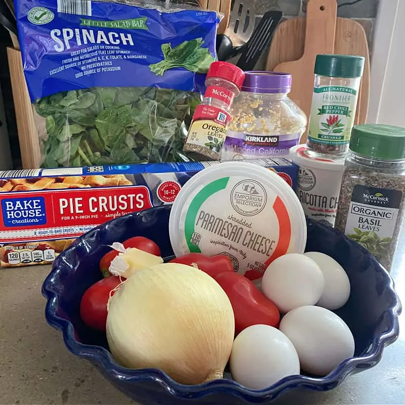 spinach quiche ingredients