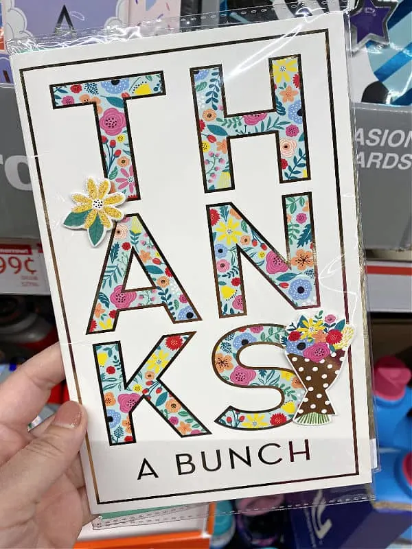 thank you card at aldi