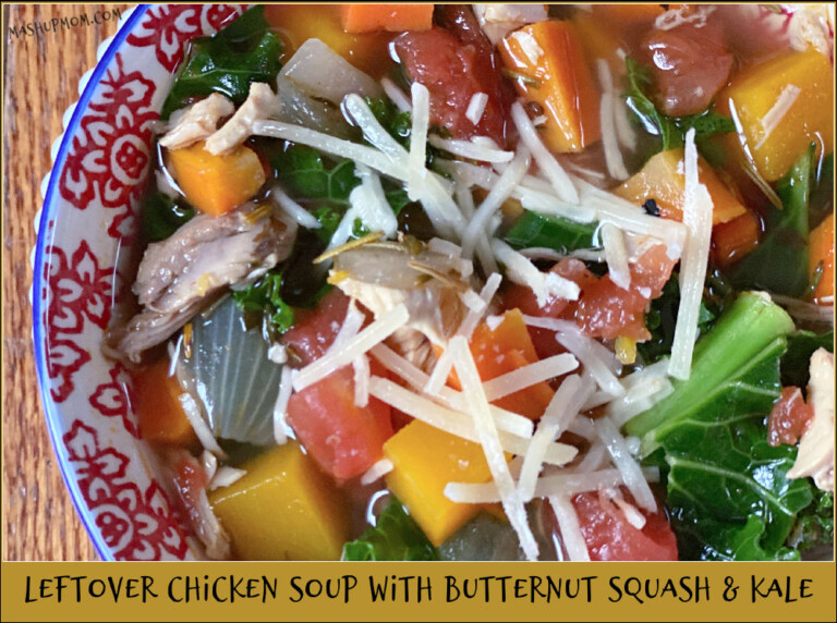 Leftover Chicken Soup with Butternut Squash & Kale