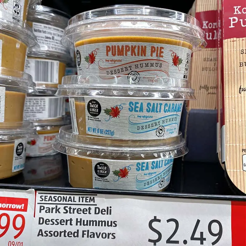 fall dessert hummus at aldi