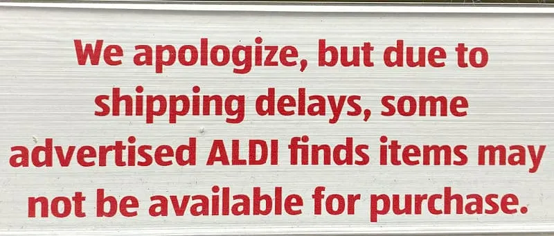 shipping delays at aldi