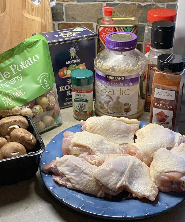 chicken, potatoes, and mushrooms ingredients