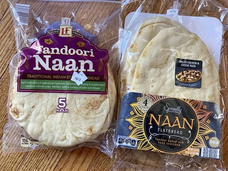 two kinds of ALDI naan
