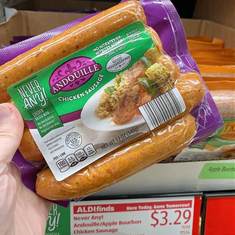 chicken andouille sausage at aldi