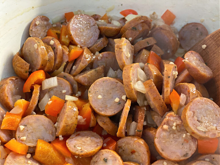 One Pot Creamy Andouille Sausage Pasta