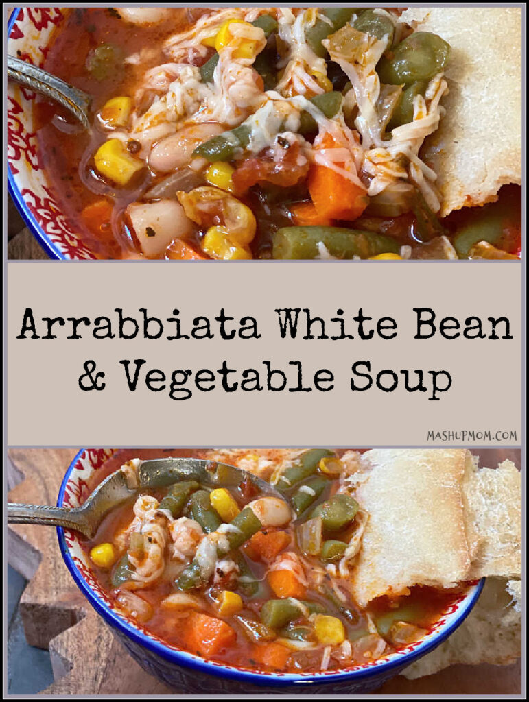 spicy vegetable soup with arrabbiata sauce