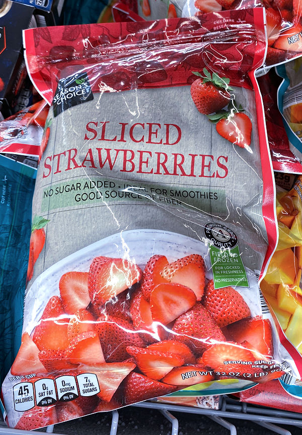 frozen strawberries at aldi