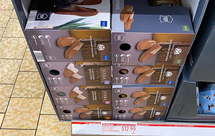 suede slippers at aldi