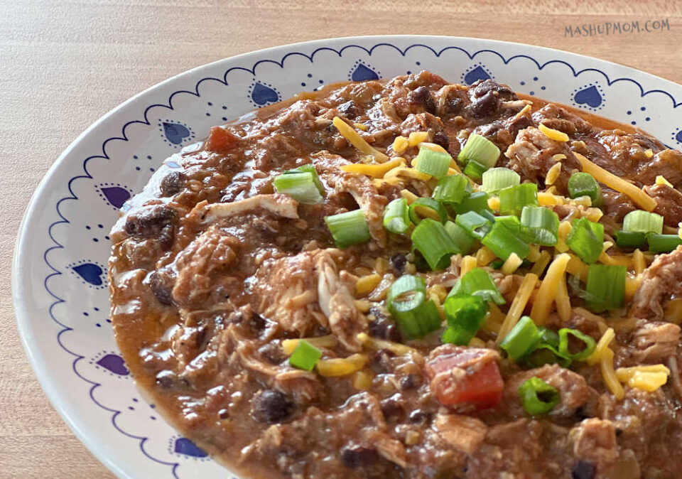 Slow Cooker Cheesy Chicken Enchilada Chili