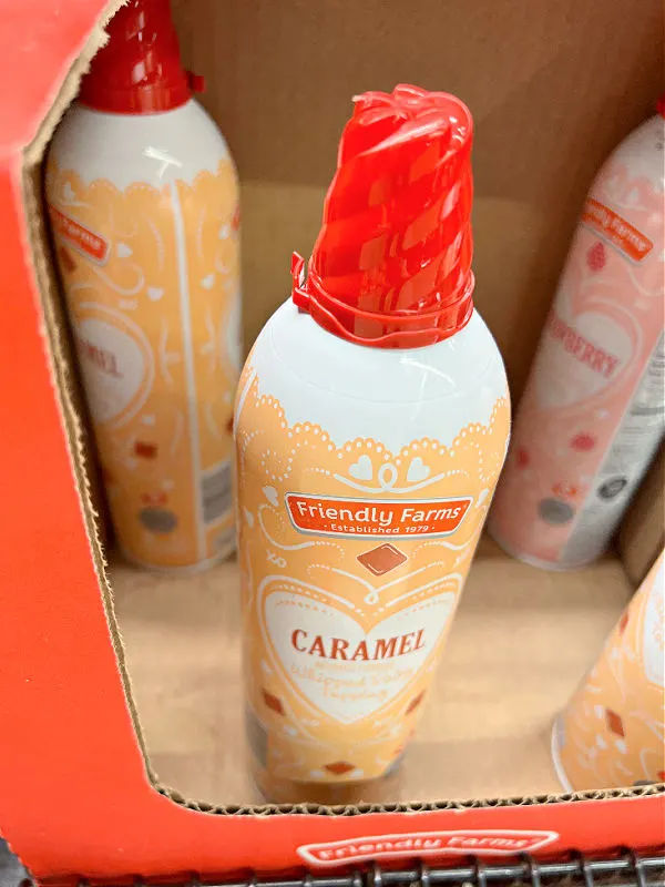caramel whipped cream in a can